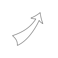 Poster - A large black outline up arrow on the center. Illustration on transparent background