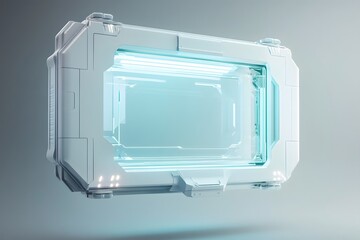 Poster - Futuristic laboratory chamber with glowing interior and modern technology design