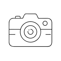Poster - Outline camera icon in minimalist style with thin line design  