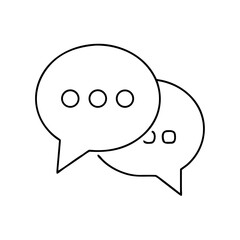 Poster - Chat Bubbles Icon Illustrating Communication, contour icon, thin line  