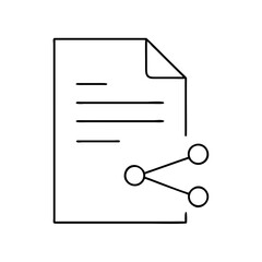 Poster - Share File Icon in Contour Style with Thin Line Design 