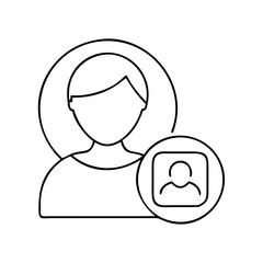 Poster - User Profile Icon Outline Design for Digital Interfaces, contour icon, thin line  