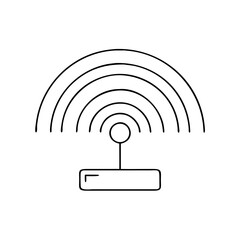 Poster - WiFi signal contour icon in contour style with a minimalist design, thin line 