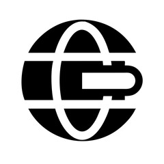 Aufkleber - Global connection icon, in black, for websites and apps