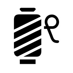 Poster - Sewing thread icon, black and white, for textile design