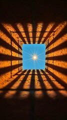 Poster - Sunlit Brick Structure with Vertical Shadows