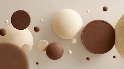 Poster - Soft Beige and Warm Brown Minimalist 3D Background Design