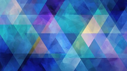 Poster - Abstract Blue Background with Overlapping Triangles in Soft Shades