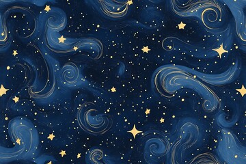 Poster - seamless outer space background with tinny star