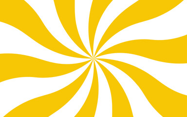 Fototapete - Abstract vibrant, swirling sunburst with curved yellow and white rays. Twist spiral pattern with hypnotic and energetic visual effect. Clean, minimalistic aesthetic bright, stylized sunrise or burst 