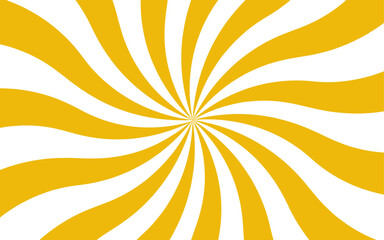 Poster - Abstract vibrant, swirling sunburst with curved yellow and white rays. Twist spiral pattern with hypnotic and energetic visual effect. Clean, minimalistic aesthetic bright, stylized sunrise or burst 