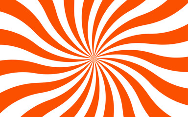 Leinwandbilder - Abstract vibrant, swirling sunburst with curved red and white rays. Twist spiral pattern with hypnotic and energetic visual effect. Clean, minimalistic aesthetic bright, stylized sunrise or burst 