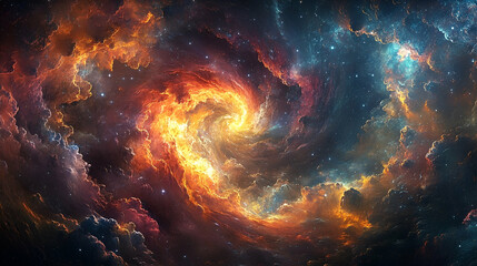 Wall Mural - A swirling nebula of vibrant colors and cosmic dust.