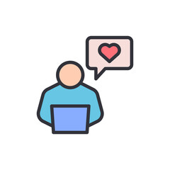 Poster - Online affection and social connection shown through modern digital illustration