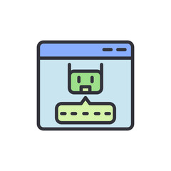 Poster - Flat Illustration of a Chatbot Interface on a Browser Window Concept