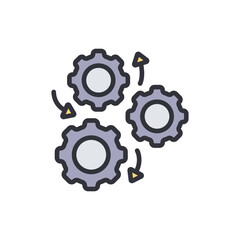Poster - Concept illustration of cogwheels representing teamwork and collaboration