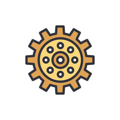 Poster - Stylized cogwheel representation for graphic design and system illustrations