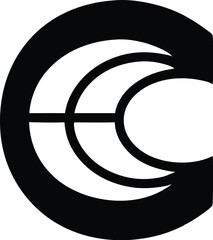 Poster - C logo shape letter moon modern C logo concept for branding