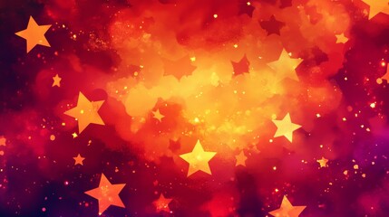 Poster - Celestial firework display with shining stars and cosmic dust background