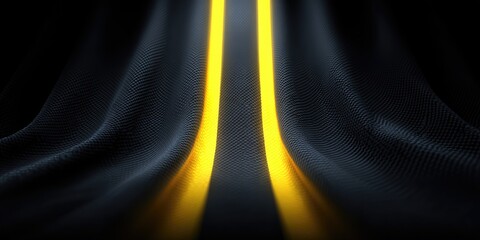Poster - abstract dark background with glowing yellow light beams