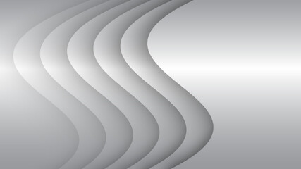 Poster - Abstract silver gray background with wavy striped metal pattern, elegant background for business presentations.