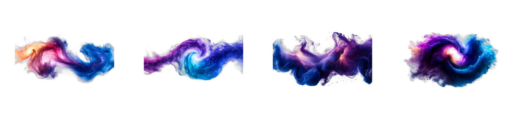 Wall Mural - cosmic cloud formations, swirls, stars, nebula, cut out transparent