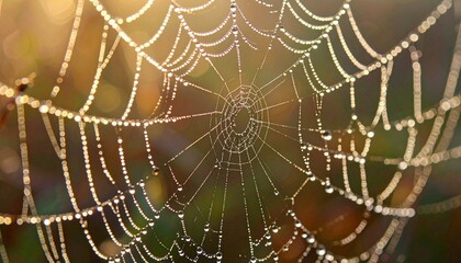 spider web with dew drops
