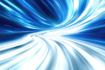 Wall Mural - abstract speed tunnel, vibrant blue and white streaks