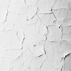 Poster - Textured White Wall with Cracks and Peeling Paint