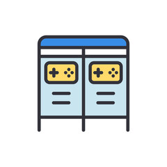 Leinwandbilder - Abstract Illustration of Two Lockers Representing Digital Gaming World