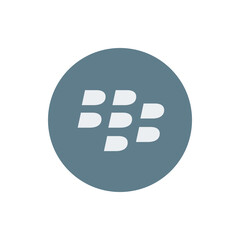 Poster - Blackberry logo consisting of seven stylized b shapes arranged in a grid within a circular background shape