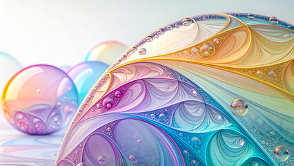 Wall Mural - Abstract colorful liquid wavy background with flow, bubbles, drop, splash.