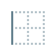 Poster - Vertical bar with faint square grid pattern creates a simple abstract design on a white background plain view