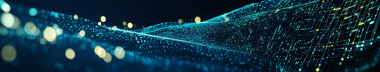 Poster - Futuristic digital landscape showcasing AI-powered investment insights, data analytics, and algorithm-driven financial growth concepts.

