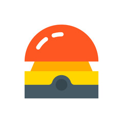 Poster - Illustration of a colorful layered object with a rounded top and a dark gray base section design element