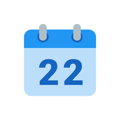 Poster - Illustration of a calendar icon displaying the twenty second day of the month in a simple design format