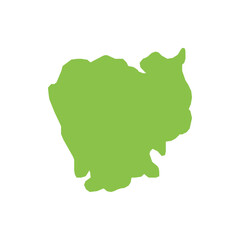 Poster - Illustration of a solid green landmass with irregular borders isolated on a white background in a simple style