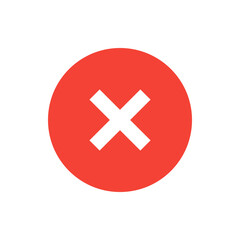 Poster - Red circle with a white x in the middle indicating cancellation or removal with a clear background view