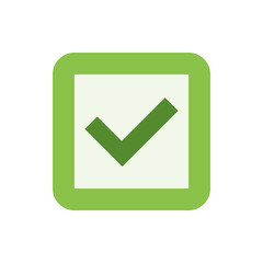 Poster - Green check mark inside a rounded square with a light green background and a darker green border around it
