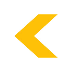Aufkleber - A simple graphic of a yellow chevron pointing left on a white background in a minimalist style design element