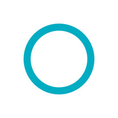 Poster - A simple graphic featuring a thick turquoise circle against a plain white background in a clean design style