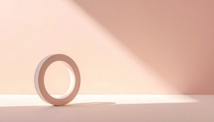 Poster - Minimalist circular object display studio photography soft lighting eye-level contemporary art concept