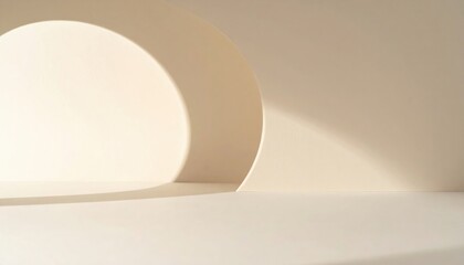 Poster - Dynamic light play on minimalist architectural forms studio environment abstract photography soft shadows and curves