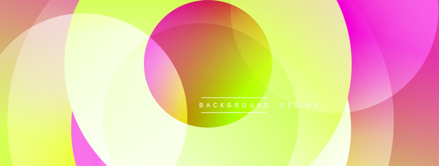 Leinwandbilder - Abstract colorful circles overlap. Gradient shades create modern visual effect. Bright hues suggest energy, dynamism. Simple design.