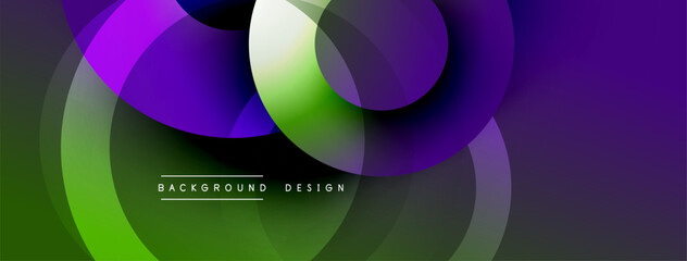 Poster - Abstract colorful design. Overlapping circles create dynamic gradient effect. Modern background for presentations, banners, websites.