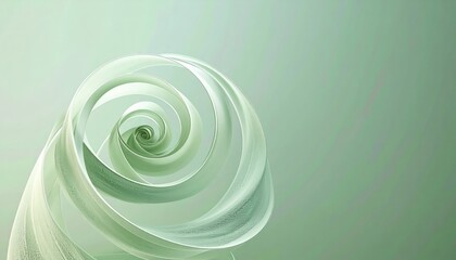 Poster - Swirling abstract design digital art minimalistic aesthetic soft green tones high-resolution visual conceptual artwork for modern spaces