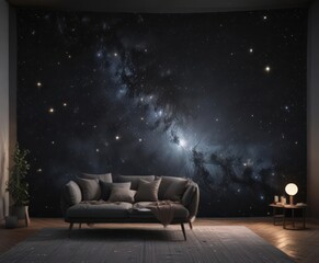 Wall Mural - dazzling celestial tapestry, countless stars shimmer against an inky black expanse , interstellar, a