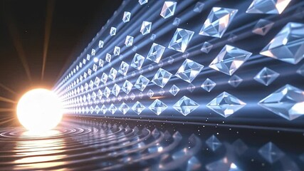Poster - Dynamic light reflection event with crystals abstract environment digital creation cosmic viewpoint visual concept for enhanced seo impact