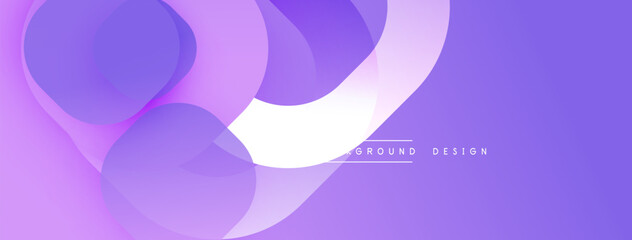 Poster - Abstract purple background. Overlapping shapes create fluid, dynamic visual effect. Soft gradients, modern design elements present.