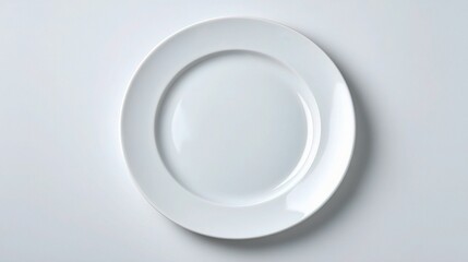 Poster - Simple White Porcelain Plate Centered on Transparent Background